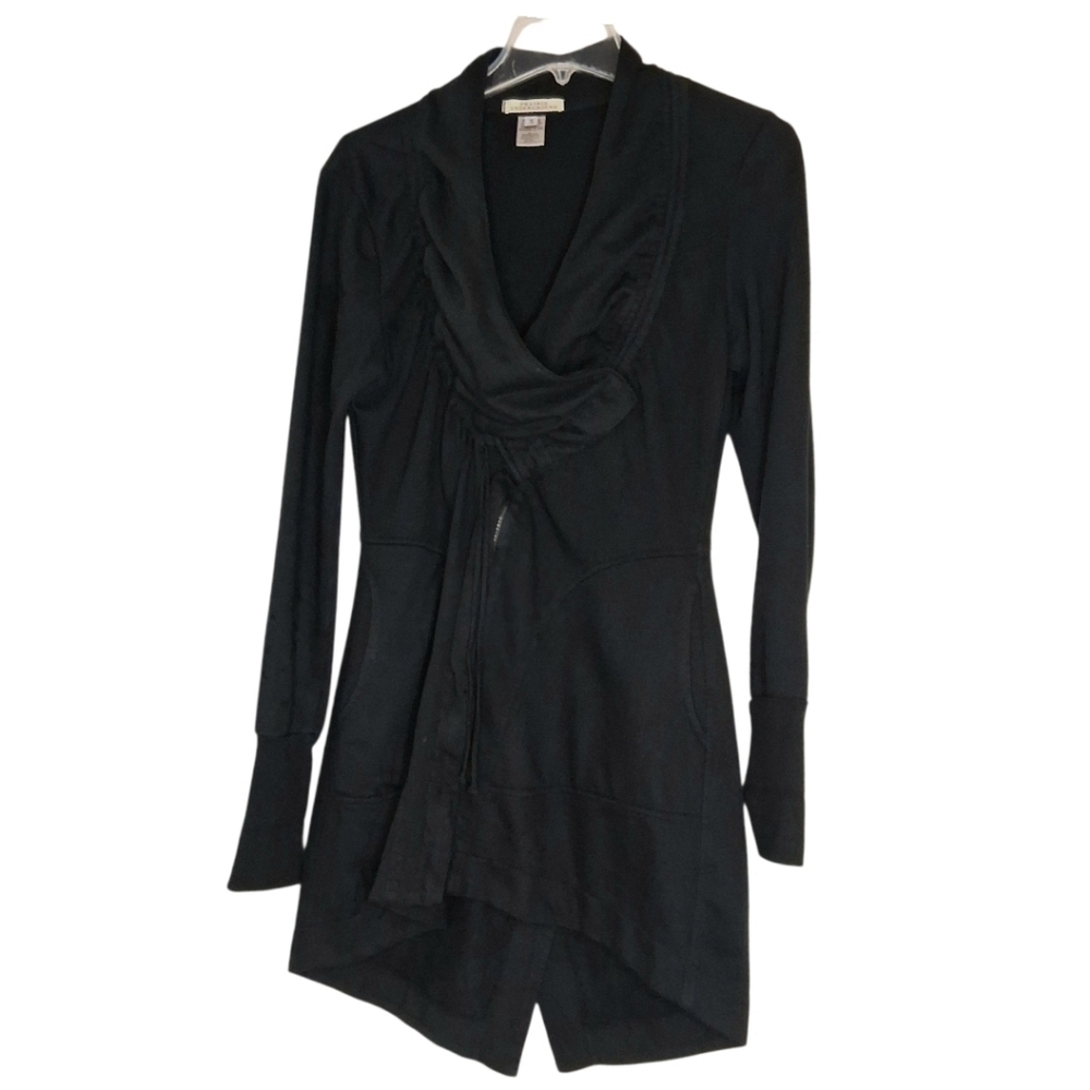 Prairie Underground Asymmetrical French Terry Jacket Women's Sz Small Black